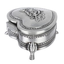 Metal Heart Shape Jewelry Box