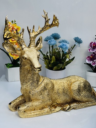Gold stag deer ornament - stag,
