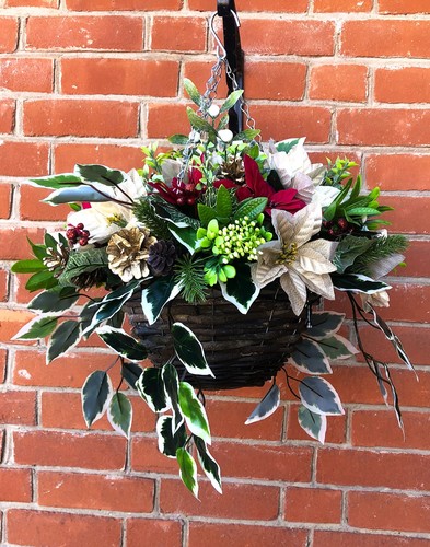 Christmas hanging basket with - christmas,