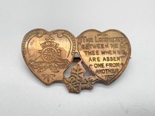 ANTIQUE 9ct ROSE GOLD FRONT MIZPAH ROYAL ARTILLERY SWEETHEART LADIES PIN BROOCH