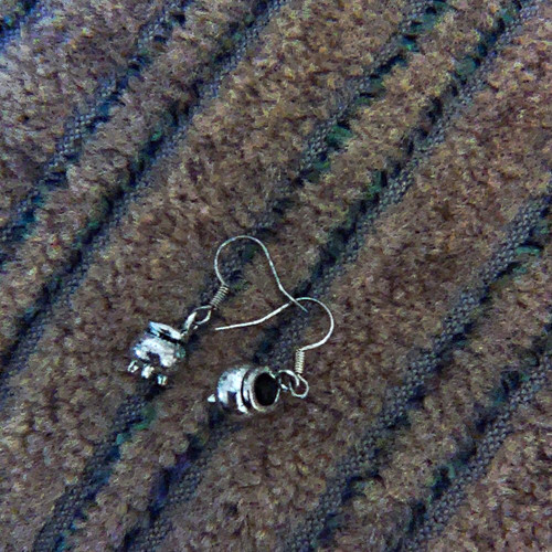 Silver tone metal dangle drop - silver,