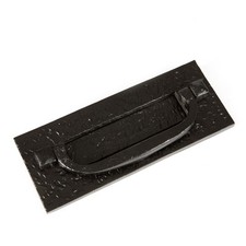 Antique Letter Plate with Knocker Cast Iron Door Post Box W270mm x H110mm Black