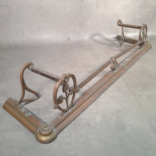 Antique brass fireplace - fireplace, fender