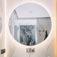 Round, Wall Mounted Illuminated Bathroom Mirror, Large LED mirror for walls