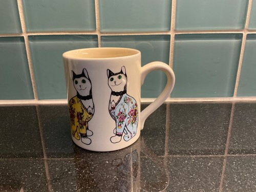 Decorative cats ceramic mug - ceramic,