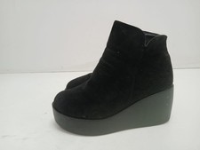 Ladies Black Faux Suede Side