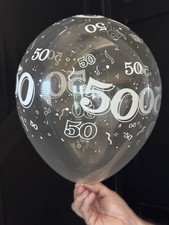 Qualatex 50th 11” Latex Balloons Diamond Clear Party Loose Pack Of 12