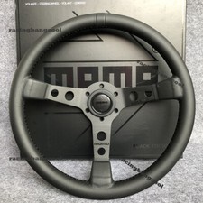 BLACK EDITION MOMO 350mm/14inch MOD07 Deep Dish Leather Sport Steering Wheel