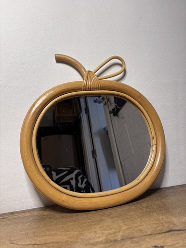 Vintage bamboo wicker apple - vintage,