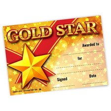 30 Certificates Gold Star Award certificate for nursery school teachers A5 Award