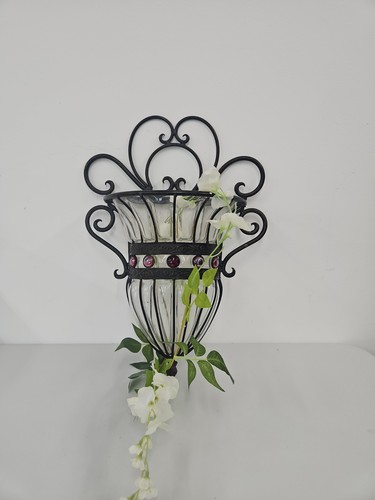 Vintage wrought iron glass - vintage,