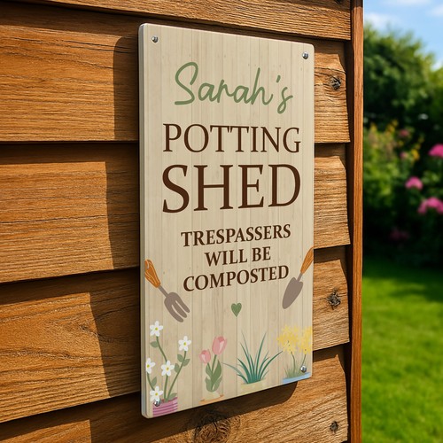Personalised potting shed - potting, sign