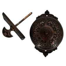 Hand Crank Twist Door Bell Antique Victorian Vintage Replica Bronze