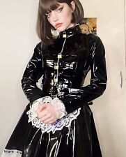 Misfitz black PVC padlock Sissy Maids dress with tie back. SIZE 24.  CD TV Goth