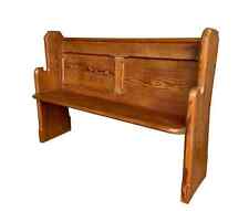 Antique Solid Pitch Pine Decorative Church or Chapel Pew - Church Seating