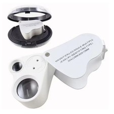 30X 60X Illuminated Jewelers Loupe Magnifier Foldable Magnifier With LED Light
