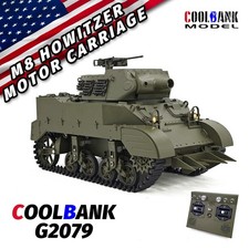 U.S.A WWII M8 Howitzer Motor Carriage 15CH RC Tank With Open Turret-Lights-Smoke