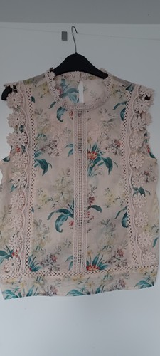 Ladies cream floral crochet - cream,