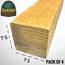 Timber Fence Post/Gate Post 75mm x 75mm (3x3 inch) Pack of 4 *Sizes Available*