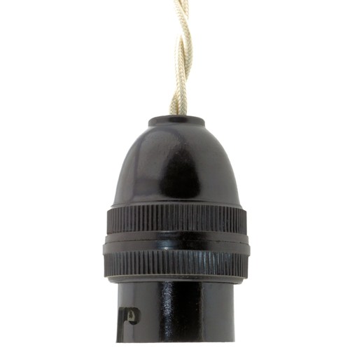 Brown bakelite bulb holder b22 - bakelite,