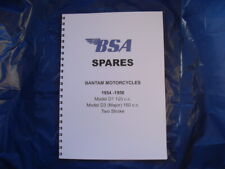BSA BANTAM D1, D3 -125,150 PARTS BOOK1954-56 RIGID, PLUNGER, EARLY SWINGING ARM 