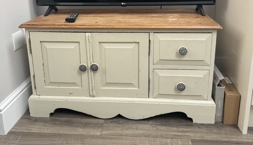 Shabby chic pine low cupboard - shabby,