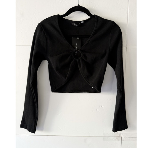 Coquette black bow crop top - coquette,