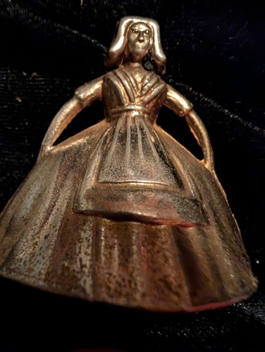 Brass bell girl figurine - girl,