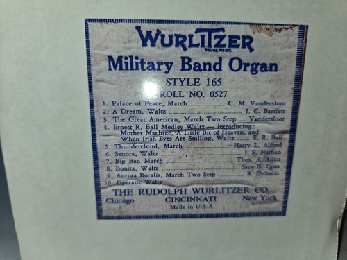 Wurlitzer 165 band organ - band,