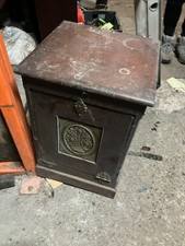 Antique Vintage Upright Wooden Coal Scuttle with Liner