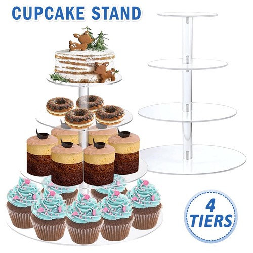 Clear acrylic round cupcake - clear,