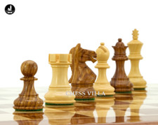 3.25″ Fierce Knight Staunton Chess Pieces Only Set – Weighted Golden Rosewood
