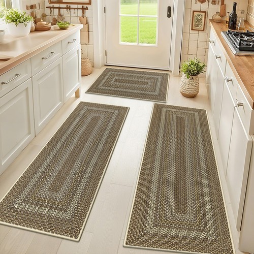Hebe faux jute kitchen rugs - hebe,