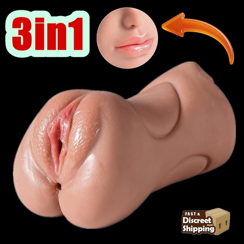 3in1 realistic pocket pussy - realistic,