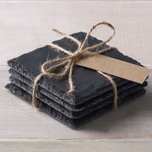 Slate coasters square round - coasters,