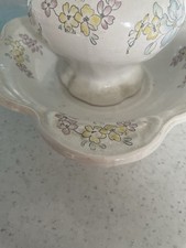 Floral Ceramic Small Wash Bowl and Jug Set Vintage