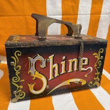 Vintage Shine Wooden Shoe Shine Box Amazing Patina Free Fast Shipping