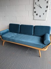 Ercol Daybed Cushions and Covers Teal Velvet with Bolsters