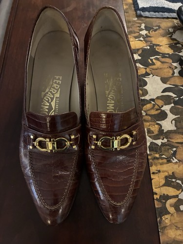 Salvatore ferragamo brown croc - ferragamo,