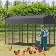 XXL Large Chicken Run Walk in Pen Coop Hen House Animal Poultry Hutch Metal Cage