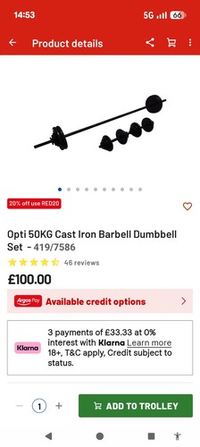 Opti vinyl barbell dumbbell - vinyl, &