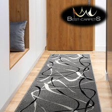 Hall Runner SILVER CHOCO GREY Width 60 - 120 cm ABSTRACT extra long soft RUGS