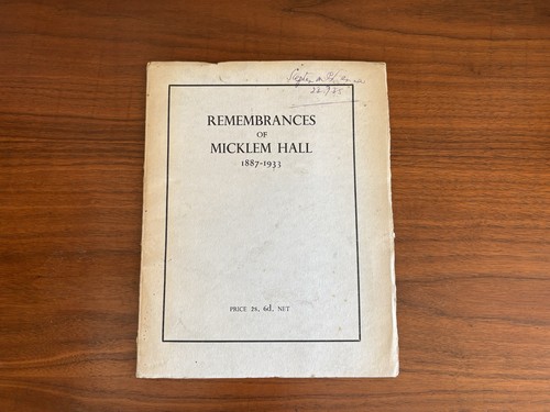 Remembrances micklem hall - micklem,