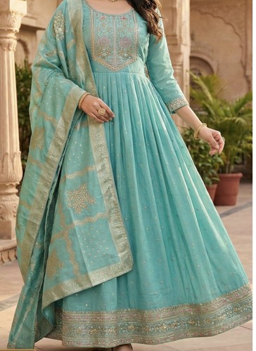 Elegant sea green anarkali - ✨,