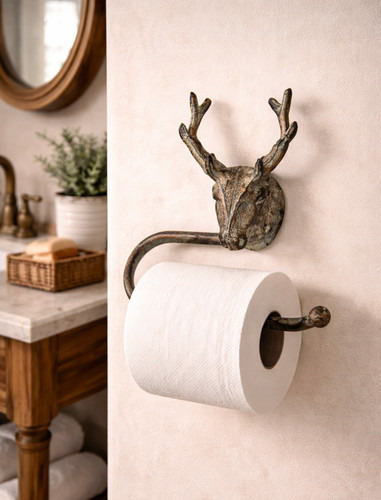 Rustic deer head - rustic, grey