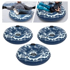 3pcs Inflatable Snow Sleds for Kids and Adults - Durable PVC, 40in Diameter
