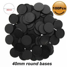 Evemodel 100pcs 40mm Round Bases Plastic for Miniatures War Games MB540