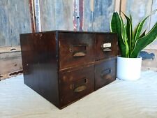 Antique engineering 4 drawer Wood Drawers garage printer file index drawers old