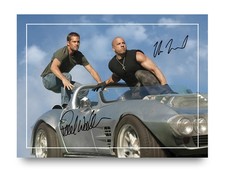 Paul Walker & Vin Diesel Signed Autograph Photo Print 8x6 Fast & Furious