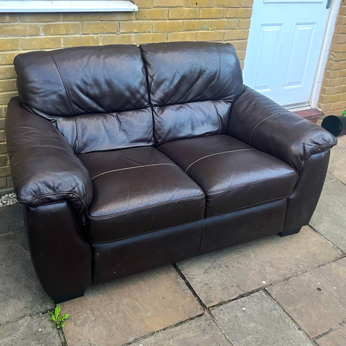 Brown leather seater sofa - 2,